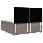 vidaXL Sommier à lattes de lit avec matelas Taupe 180x200 cm Tissu