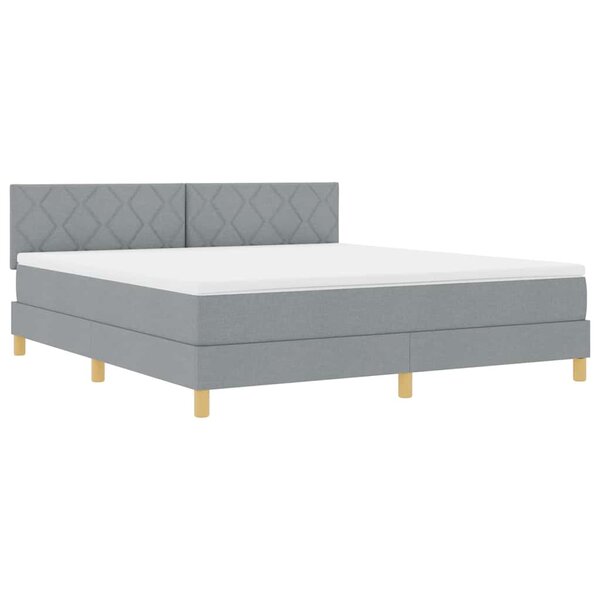 vidaXL Lit à sommier avec matelas Gris clair 180x200 cm Tissu