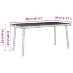 VidaXL Table basse de jardin rectangulaire gris 80x40x37 cm rotin