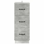 vidaXL Armoire à tiroirs Gris béton 33 x 34 5 x 87 cm