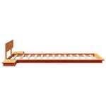 vidaXL Cadre de Lit au Sol avec Tables de Chevet Marron Ciré 90x200cm Bois Massif