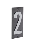 THIRARD - Plaque de signalisation 2  marquage blanc sur fond noir  panneau ABS à visser  56x120mm - THIRARD