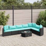 vidaXL Salon de jardin 8 Pièces avec coussins noir résine tressée