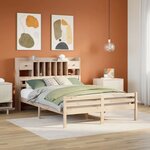 vidaXL Lit bibliothèque sans matelas 140x190 cm bois de pin massif