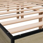 vidaXL Cadre de lit chêne sonoma 120x190 cm bois d'ingénierie et métal