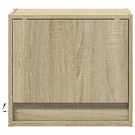 vidaXL Table de chevet murale avec lumières LED chêne sonoma