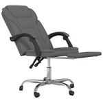 Chaise fauteuil siège pivotante de inclinable de bureau informatique étude foncé tissu gris 02_0024243
