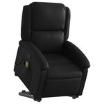 vidaXL Fauteuil inclinable de massage Noir Similicuir
