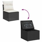 vidaXL Salon de jardin 4 Pièces avec coussins noir résine tressée