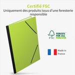 ACROPAQ Carton à dessin A3- 34 x 45 cm  Avec fermeture élastique  Dos extensible pour plus d'espace- Vert- Certifié FSC