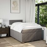 vidaXL Sommier à lattes de lit avec matelas Taupe 120x200 cm Tissu