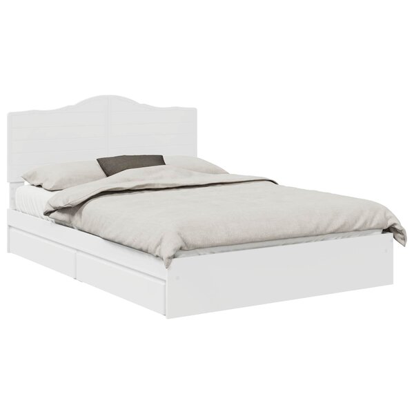 vidaXL Lit de Rangement Blanc 140 x 190 cm Bois d'ingénierie