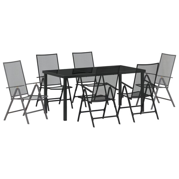 vidaXL Ensemble de salle à manger de jardin 7 pièces en anthracite