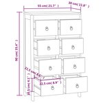 vidaXL Commode 55x30x90 cm Bois massif de teck