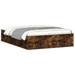 vidaXL Cadre de lit chêne fumé 135x190 cm double