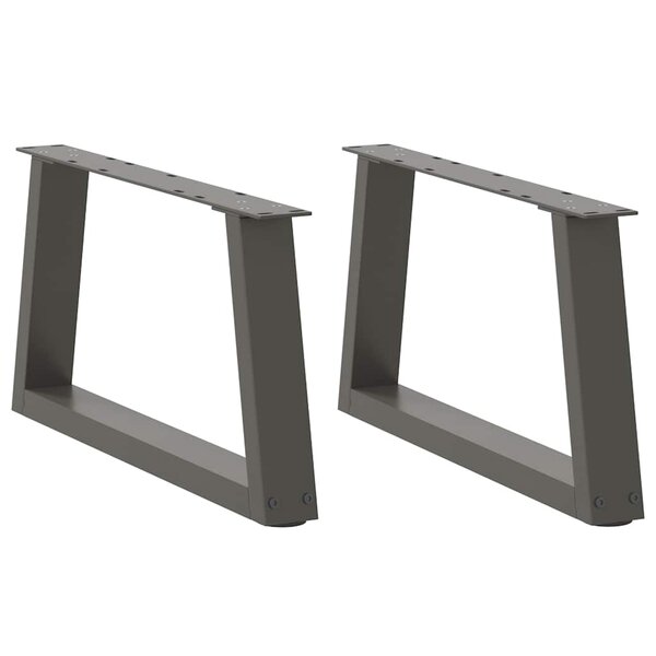 vidaXL Pieds de table basse en forme de V  2 pièces  anthracite  60 x (30-31 3) cm  acier