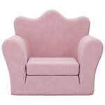 vidaXL Canapé-lit pour enfants rose peluche douce