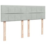 vidaXL Sommier à lattes de lit et matelas Gris clair 160x200cm Velours