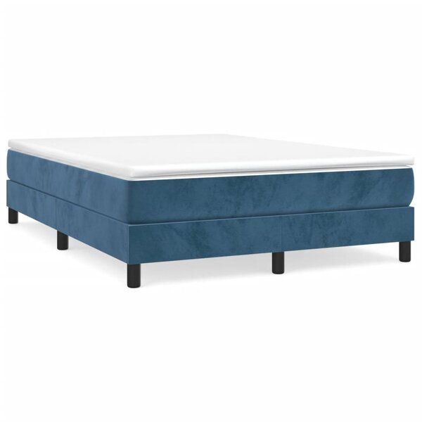 vidaXL Cadre de lit bleu foncé 140x190 cm velours