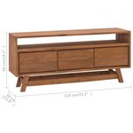 vidaXL Meuble TV 110x30x50 cm Bois de teck massif