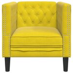 vidaXL Fauteuil Chesterfield jaune velours