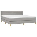 vidaXL Sommier à lattes de lit avec matelas Gris clair 180x200cm Tissu