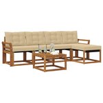 vidaXL Ensemble de canapés d'extérieur 6 pc Naturel et Beige