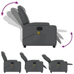 vidaXL Fauteuil de massage inclinable électrique gris similicuir