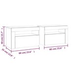 vidaXL Tables de chevet 2 Pièces avec LED sonoma gris 60x35x40 cm