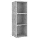 vidaXL Ensemble de meubles TV 4 Pièces Gris béton Bois d'ingénierie