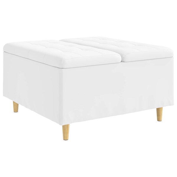 vidaXL Pouf de rangement Blanc 80 x 80 x 45 cm Simili cuir