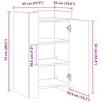 vidaXL Buffet noir 45x35x75 cm bois d’ingénierie
