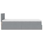 vidaXL Lit ottoman avec matelas gris clair 90x200 cm tissu