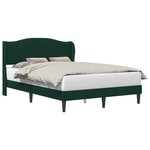 vidaXL Cadre de lit avec tête de lit Vert foncé 140 x 190 cm Velours