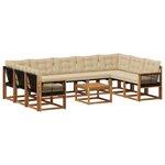 vidaXL Ensemble de canapés d'extérieur 10 pc Naturel et Beige
