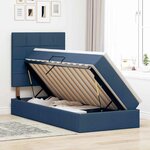 vidaXL Lit avec rangement et matelas Bleu 90 x 200 cm Polyester