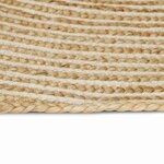 vidaXL Tapis Naturel et Blanc 240 x 240 cm Jute