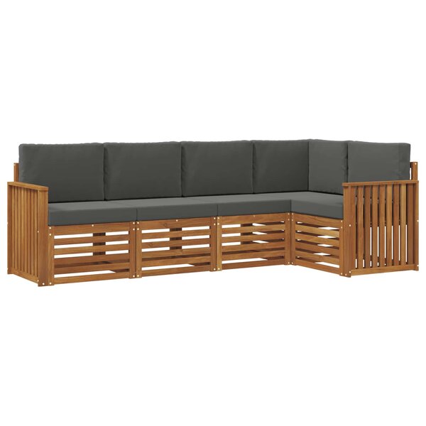 vidaXL Ensemble de canapés d'extérieur 5 pc Naturel et Anthracite