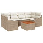 vidaXL Ensemble de canapé de jardin 7 Pièces Beige et blanc