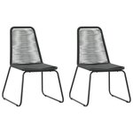 vidaXL Ensemble à manger de jardin 3 Pièces PVC résine tressée noir