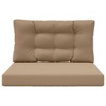 vidaXL Coussin de canapé d'extérieur 2 Pièces Taupe Polyester