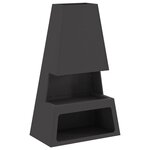 Braise de vieXL avec rangement pour bûches Noir 60x35x100 cm Acier