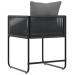 vidaXL Chaises de Jardin avec Coussins 4 Pièces Noir Rattan Poly