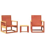 vidaXL Salon de jardin 3 Pièces cire marron bois de pin massif