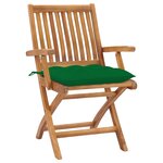 vidaXL Chaises pliables de jardin avec coussins lot de 6 Bois de teck