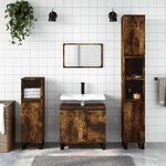 vidaXL Armoire de bain chêne fumé 65x33x60 cm bois d'ingénierie