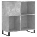 vidaXL Armoire à disques gris béton 84 5x38x89 cm bois d'ingénierie