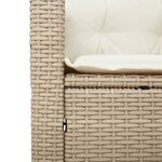 vidaXL Ensemble de bistro 3 Pièces coussins beige résine tressée acacia