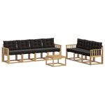 vidaXL Ensemble de canapés d'extérieur 8 pc Blanc et noir