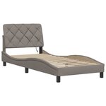 vidaXL Cadre de lit avec LED sans matelas taupe 90x190 cm tissu